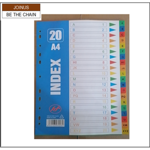 Currency <b>Binder</b> <b>Dividers</b> 20-Page Plastic Tab Index Cards Colorful AF-1695-2 - Product Image 2