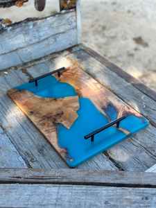 Vajilla decorativa rectangular de madera maciza Real Natural para servir fruta, plato de postre, bandeja para servir café, bandeja para servir café - Product Image 3