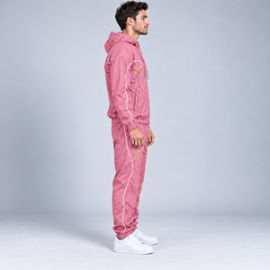 Ensemble de survêtement en nylon surdimensionné pour homme, veste coupe-vent réfléchissante zippée, ensemble de jogging, fabricant OEM en gros - Product Image 4