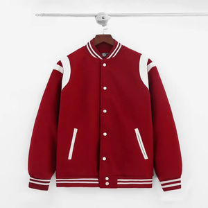 Vestes à logo personnalisé de qualité supérieure Veste de baseball décontractée Manteau Coton100 % polyester Conception de logo d'impression au gel de silicone unisexe - Product Image 5