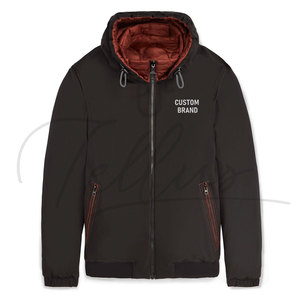 Chaqueta Bomber con Logotipo Personalizado para Hombre, Cuello Alto Delgado, Posición del Logotipo en la Parte Delantera, Servicio OEM - Product Image 2