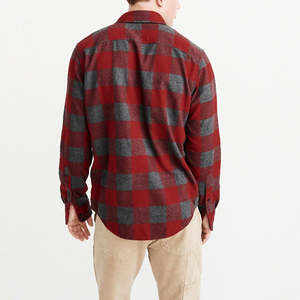 Venta al por mayor de fábrica Camisa de franela de algodón 100% para hombre Cómodo vestido informal de manga larga Logotipo personalizado Botón cubierto de punto a cuadros - Product Image 4