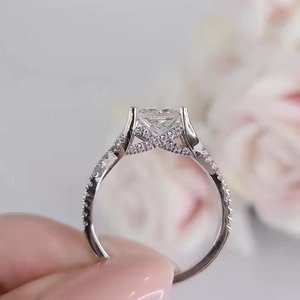 14k Solid Gold Moissanite Diamonds Pave Croissant Bubble Fashion Chunky <b>Dome</b> Twisted Rope <b>Ring</b> Fine Jewelry - Product Image 2