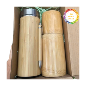 Sustainable Bamboo Thermos Bottle | Handmade Eco Drinkware | Keeps <b>Beverages</b> Hot or Cold All Day Long - Product Image 4