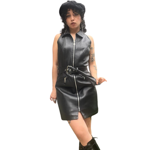 Veste en cuir sans manches pour dames Manteau de qualité supérieure en cuir véritable noir fait à la main Vestes pour femmes - Product Image 2