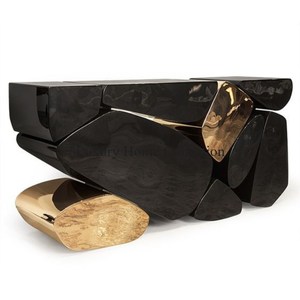 Lujosa mesa de consola de Metal barata Diseño enorme Color negro y dorado Uso de material de alta y alta calidad para decoración de villas - Product Image 1