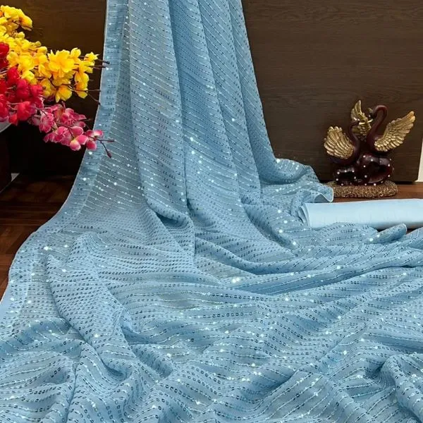 Saree bordado bordado bordado duplo corrida, belo dupla fronteira com remendo e confeitaria designer vestido de festa