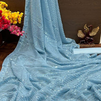Magnifique Saree en Georgette de Soie à Bordure Double et Broderie, avec Blouse de Designer à Passepoil Arrière, pour Occasions Spéciales