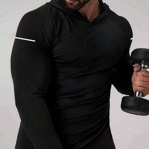 Wholesale <b>Gym</b> Fitness Men Letter Graphic Raglan Sleeve Hooded Sports <b>Hoodie</b> - Product Image 3