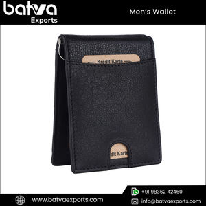 Top vente Nappa chèvre cuir mince portefeuille hommes qualité supérieure RFID bloquant court coton bi-pli fermeture Logo personnalisé - Product Image 6