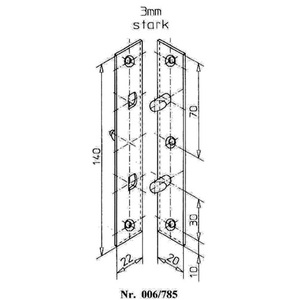 Galvanized Steel 006/785/V <b>Flat</b> Band Safety Device 140mm Length 22mm Width 3mm Thickness Bag <b>Screws</b> SCHNEGEL Assistive Devices - Product Image 3