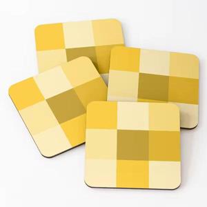 Mango/Acacia Wood Over Printed <b>Round</b> Eco-Friendly Tea Serving Coasters <b>4</b> Pieces <b>Set</b> - Product Image 3