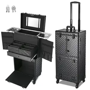 DreamCase Barber Carrying Trolley Make Up Case Barber Tool Case With Drawers BC011