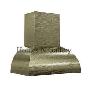 Custom Island & wall mounted brass Antique Copper <b>Range</b> <b>Hood</b> Hand Hammered Apron Design Made to Order Luxury Villa Kitchen Vent - Product Image 5