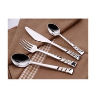 Ensemble de couverts de table en acier inoxydable pour événements et fêtes, écologique, logo personnalisable, kit 4 pièces (fourchette, cuillère, couteau, baguettes)
