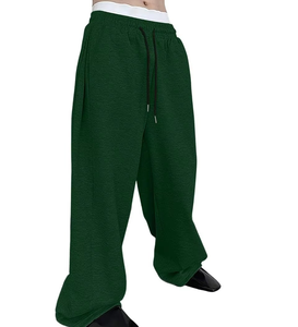 Pantalones Deportivos de Pierna Ancha y Recta para Hombre, Estilo Europeo Americano 2025, Talla XL, Cintura de Lona con Cordón, Estilo Casual Holgado, Ligeros, 100% - Product Image 1