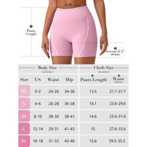 Pantalones cortos de entrenamiento de levantamiento de botines de cintura alta para mujer, transpirables de doble capa con bolsillos laterales para ocio al aire libre, Fitness y Yoga - Product Image 5