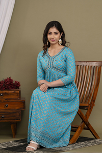 Robe longue de qualité supérieure séquence broderie travail côté Dori Handloom fabricant indien - Product Image 6