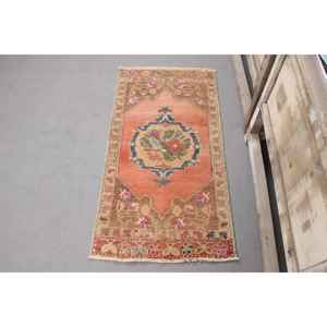 Turkish 0.2x3.6 ft Rug, <b>Runner</b> Vintage Rug, <b>Red</b> Persian Wool Rug - Product Image 1