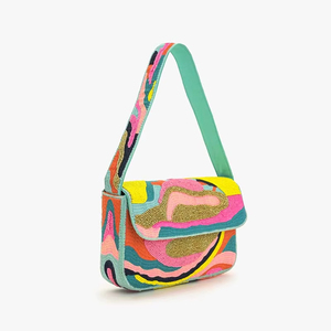 Pochette à bijoux personnalisée en coton classique avec logo perlé, lavable, pour fêtes et réunions de famille, imprimée en sérigraphie, couleurs mélangées - Product Image 1