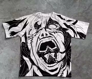 T-shirt graphique unisexe couleur unie décontracté 100% coton de haute qualité/hip hop design personnalisé et logo surdimensionné délavé à l'acide - Product Image 6