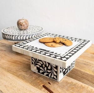 Venta caliente hecho a mano con incrustaciones de hueso respetuoso con el medio ambiente personalizado Color cuadrado pastel soporte 100% saludable mejor calidad boda cumpleaños - Product Image 6