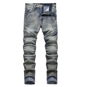 2024 New Arrival Highest Quality Men's Breathable Straight Jean Pants Best Design Washed Denim for Summer - Product Image 1