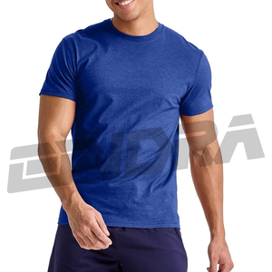Camiseta deportiva de media manga con cuello redondo para hombre, camiseta de entrenamiento de tela transpirable de ajuste activo, ropa de entrenamiento de gimnasio, Camiseta deportiva informal suave - Product Image 2