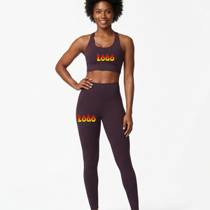 Ensemble de yoga 2 pièces OEM pour femme – Haut respirant dos nageur et leggings – Tenue de sport, course, fitness, gym – Ensembles pour femme - Product Image 4