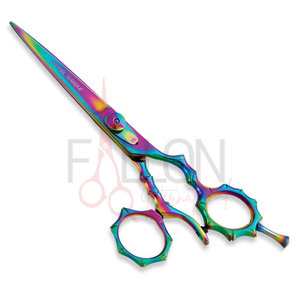 Ciseaux de coiffure professionnels Rainbow en acier inoxydable, ciseaux de barbier ergonomiques, logo personnalisé, ciseaux de coiffure - Product Image 3