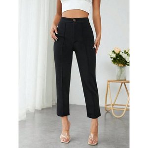 Pantalon de plongée à taille haute pour femme avec détail poche, 36491 - Noir - Product Image 3