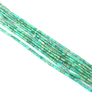 Cuentas de Turquesa Natural en Forma de Tubo, Lisas, de 3x6mm, Cuentas de Piedras Preciosas de Turquesa en Forma de Tubo, Cuentas de Turquesa Natural, Hilo de 16 Pulgadas, Joyería - Product Image 2