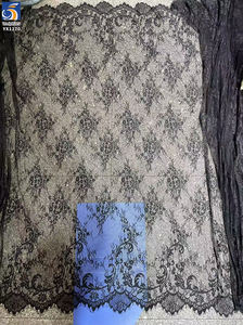 YX1270 Britanya'da Popüler Lüks Düşes Beyaz Düğün Dantel Kumaşı Dokuma Kirpik Dantel Kumaş Gelin İçin Çiçekler - Product Image 5
