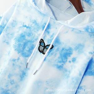 High Quality Heavyweight 100% Cotton Pullover Ladies Sweatshirt and hoodies Tie Dye Print Loose Casual <b>Hoodie</b> Wholesale - Product Image 6