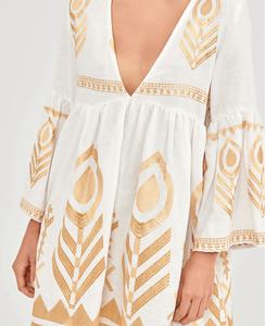 Haute Qualité Bon Prix Robes pour Femmes Robe Midi Brodée Robes Décontractées pour Femmes - Product Image 4