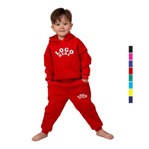 Conjunto de chándal para niños, sudadera de 2 piezas, sudadera de lana de Color sólido, Sudadera con capucha, pantalones de chándal al por mayor, chándal para niños - Product Image 4