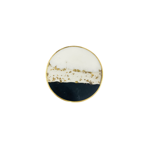 Dessous de verre à thé en résine noir et blanc rond personnalisable de haute qualité en résine multicolore pour la décoration intérieure - Product Image 1