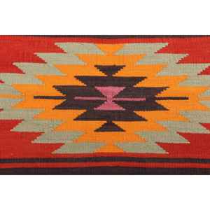 Alfombra turca vintage de 2x9.1 pies (60x277 cm), alfombra roja con lunares - Product Image 3