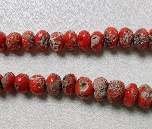 Cuentas Rondelle de coral rojo-Cuentas de coral de 15 MM a 7 MM-Cuentas de coral al por mayor de hebra de 16 pulgadas-Cuentas de coral lisas suministros de coral - Product Image 4