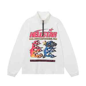 Custom New Collection Hombres High Street Hoodie 100% Algodón Terry Zip Neck American Streetwear Digital Print HOODIE - Product Image 6