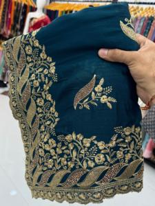 Superbe Saree en soie Vichitra pour femmes, style de célébrité Bollywood, élégance indienne pour mariage et fête au meilleur prix - Product Image 6