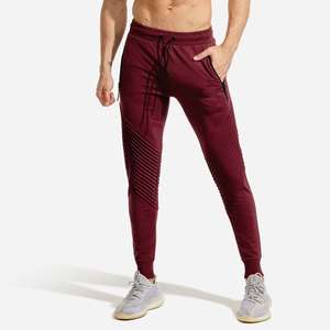 <b>Men's</b> Casual Slim Fit High Waist Streetwear Track <b>Running</b> <b>Pants</b> Solid Color Canvas Fabric Joggers Plain Dyed Sport Joggers - Product Image 1