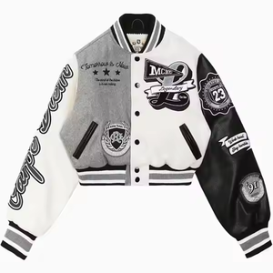 Veste universitaire décontractée hiver confortable laine coupe-vent respirant en coton pour femme taille adulte plus techniques imprimées - Product Image 1