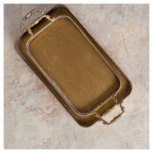 <b>Decorative</b> Modern Metal Serving Tray Handmade Eco-Friendly <b>Table</b> <b>Top</b> Tray for Wedding & Diwali High Quality - Product Image 5