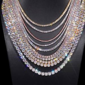 Cadena de tenis con diamantes VVS y moissanita, diseño de patrón de candado, estilo cubano de última moda, joyería chapada en oro de alta calidad para fiestas de mujer - Product Image 3