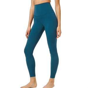 Orange Polyester Spandex Super High Waist Yoga Pants Custom logo Sport <b>Women's</b> Workout Fitness <b>Leggings</b> - Product Image 6