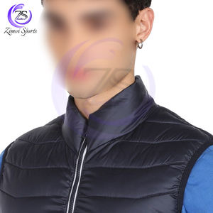 2025 Front Zipper Sleeveless Simple Casual Padded Coat OEM/ODM Custom Supply Puffer <b>Vest</b> For Men Lightweight Quilted Coats - Product Image 6