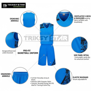 Maillot de basket-ball maillot unisexe uniforme d'équipe avec logo personnalisé imprimé tissu respirant coupe confortable pour hommes et femmes joueurs - Product Image 6