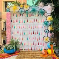 KOLEKSI AARNA Tempat Lilin Tealight Logam Kain Elegan Hiasan Dinding Kerajinan Tangan Multi-bagian Dapat Disesuaikan untuk Diwali Ulang Tahun