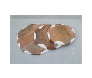 Sous-verre en bois et en résine tendance au meilleur prix de gros pour la vaisselle de restaurant sous-verre fait main de qualité standard - Product Image 2